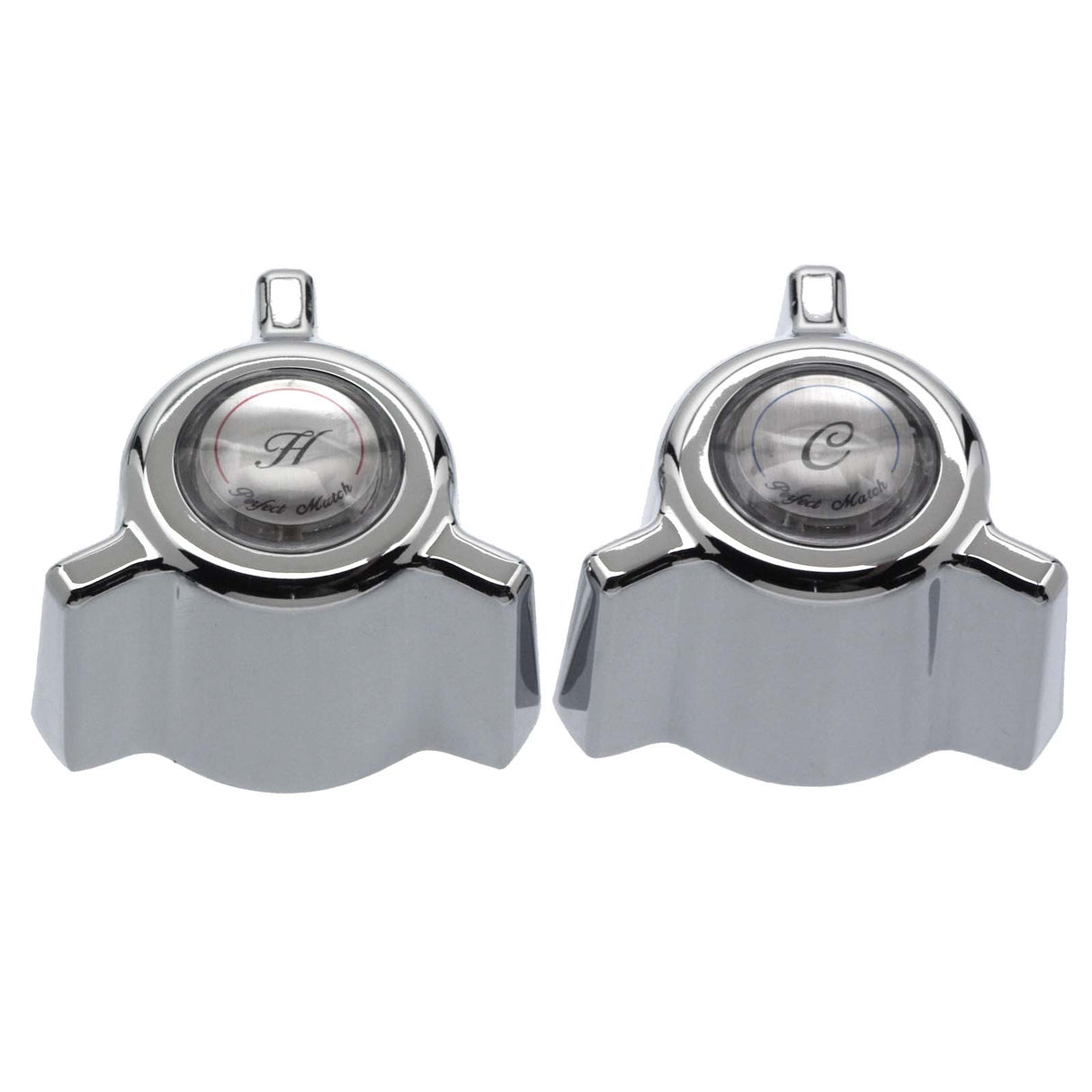 PlumbMaster Approved 20330 EL-22H Chrome Plated Cast Broach Style Hot and Cold Handle Pak (Pair, OEM) for Eljer Kitchen, Lavatory, Tub and Shower