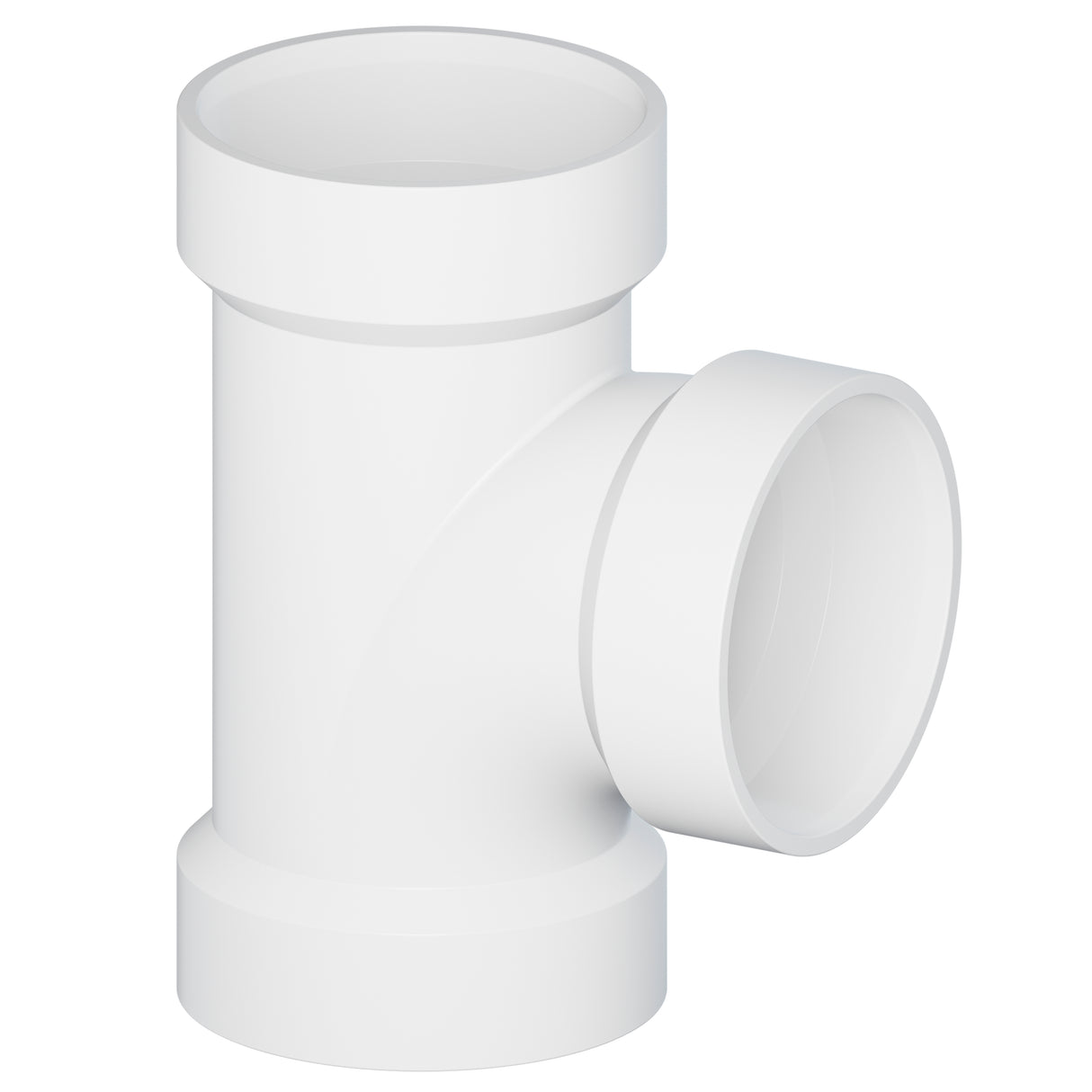 1-1/2" Hub PVC SCH 40 Straight Sanitary Tee White