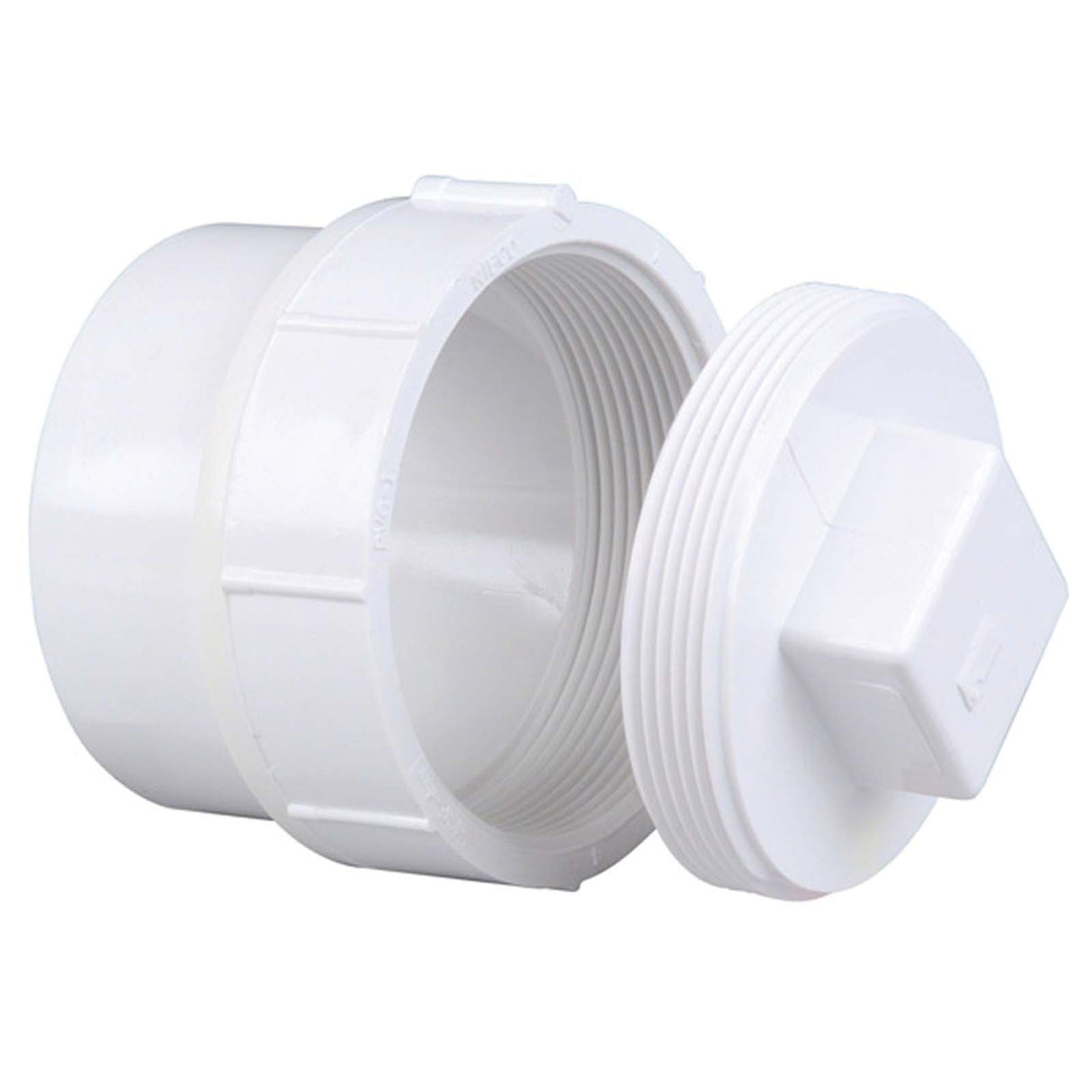 NIBCO K169100 1-1/2" SPG x 1-1/2" FPT PVC DWV Cleanout Adapter with Plug