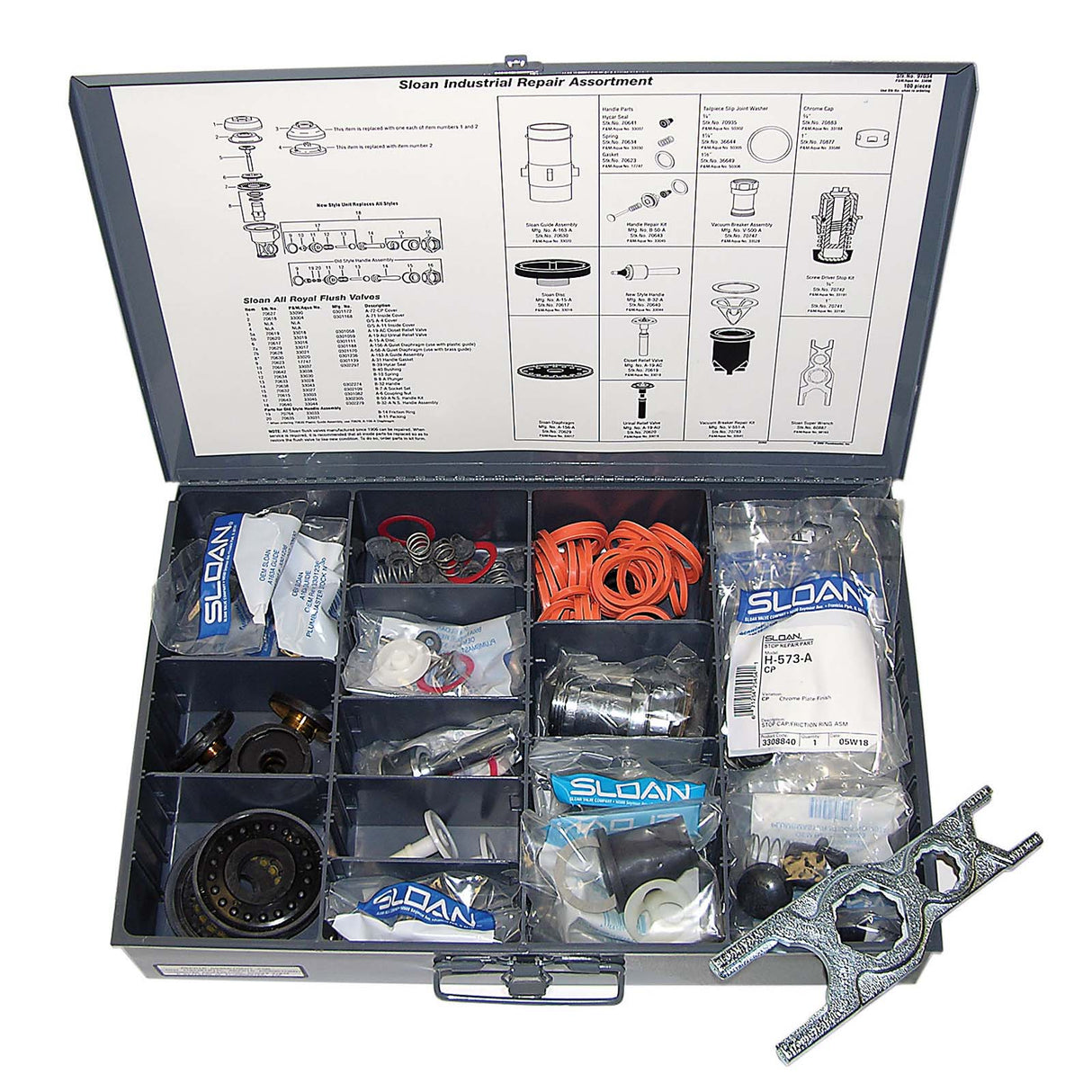 97034 101-Piece Repair Kit Assortment For Genuine Sloan Flush Valve (Boxed)