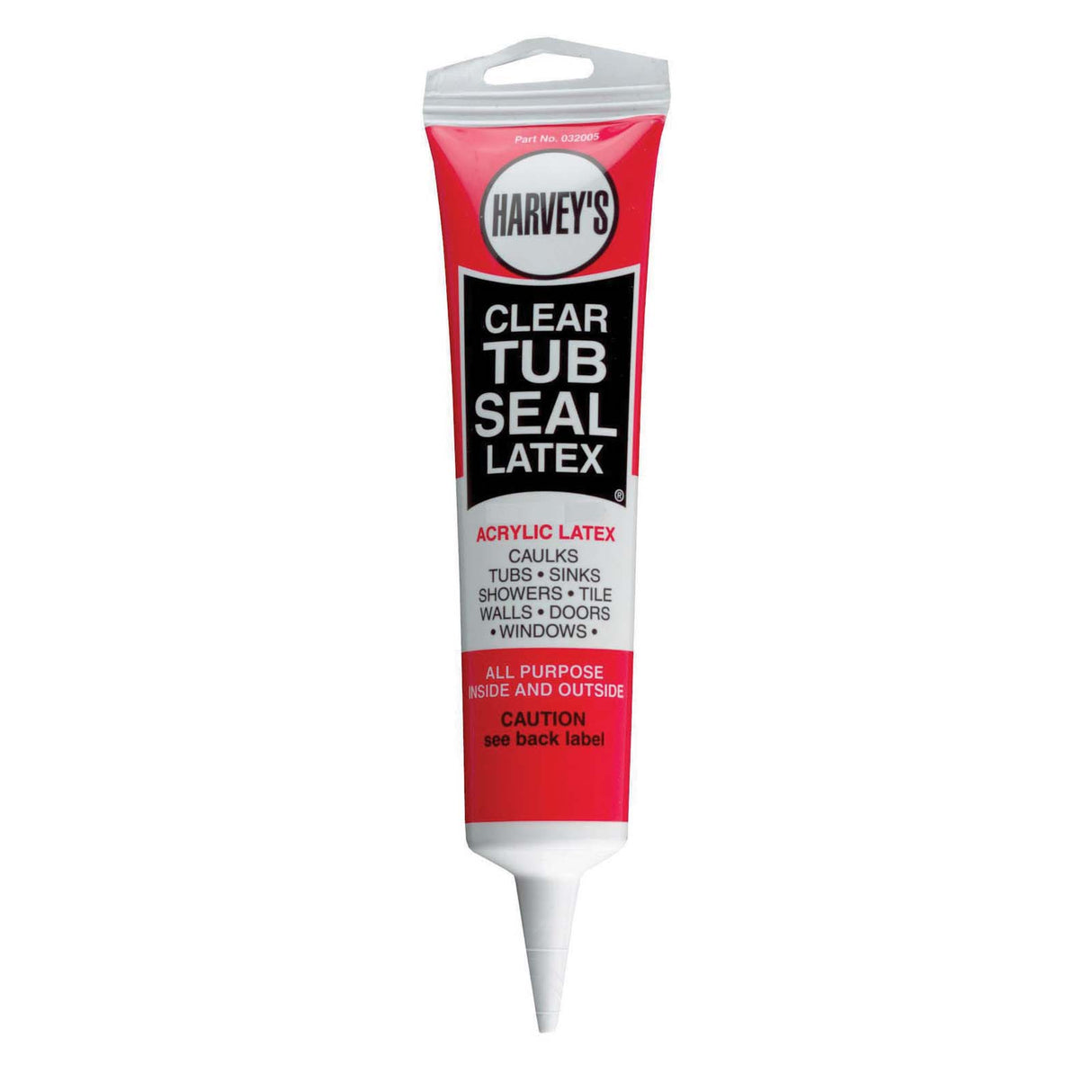 Harvey 032006 Siliconized Acrylic Caulk, 5.5 oz Tube, Clear