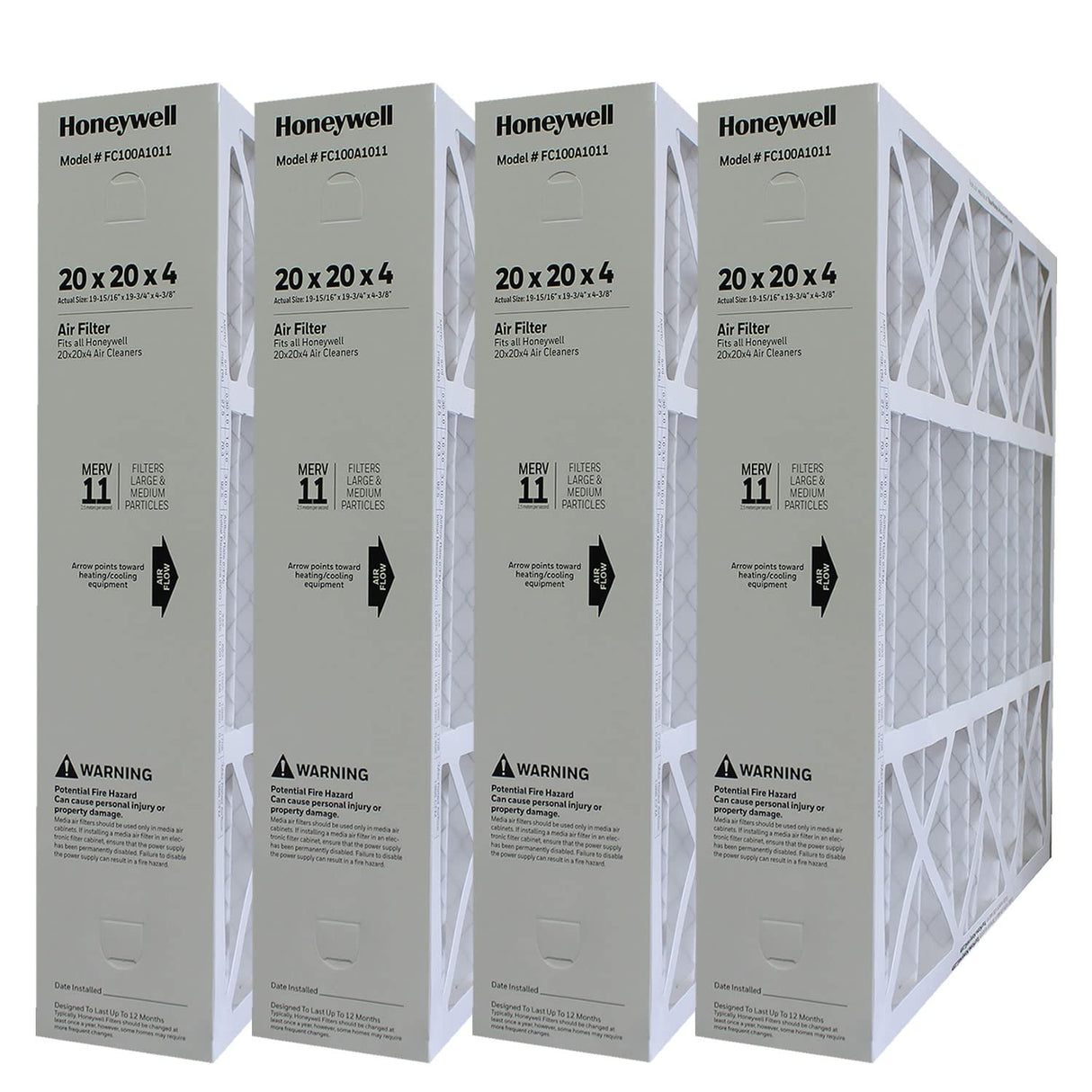 Honeywell FC100A1011 20x20x4 MERV 11 Air Filter – Replacement HVAC Furnace & AC Filter