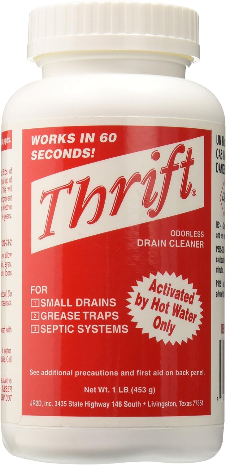 Thrift T-100 Alkaline Based Granular Drain Cleaner, 1 lb
