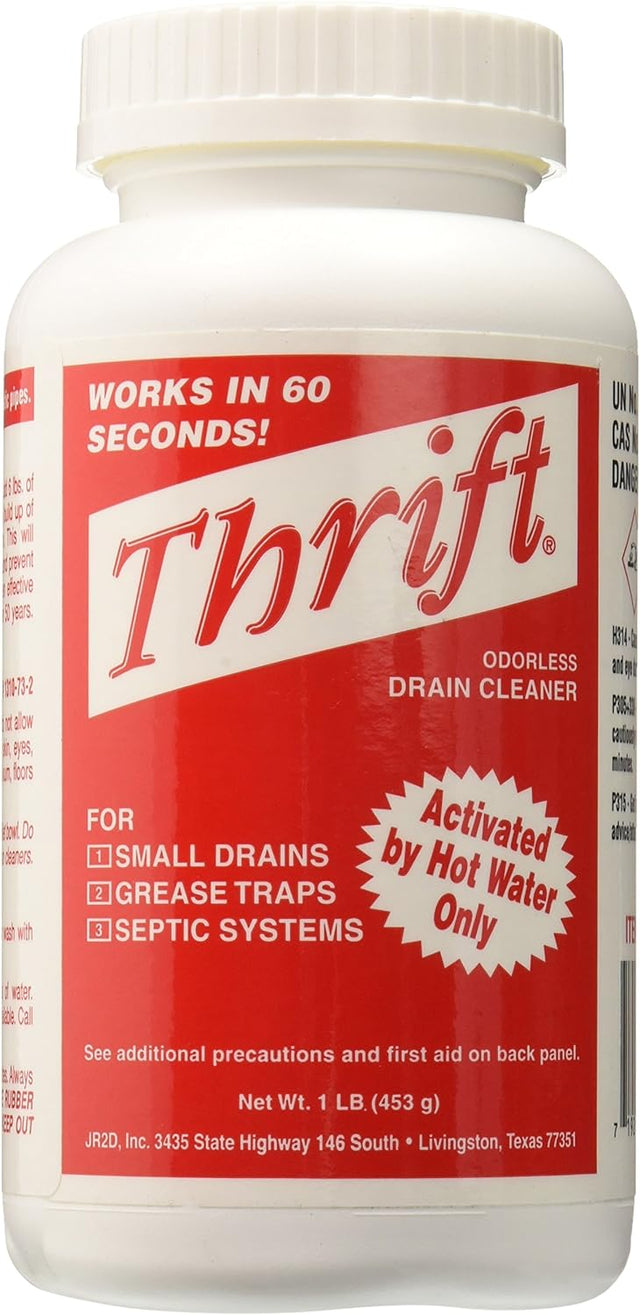 Thrift T-100 Alkaline Based Granular Drain Cleaner, 1 lb
