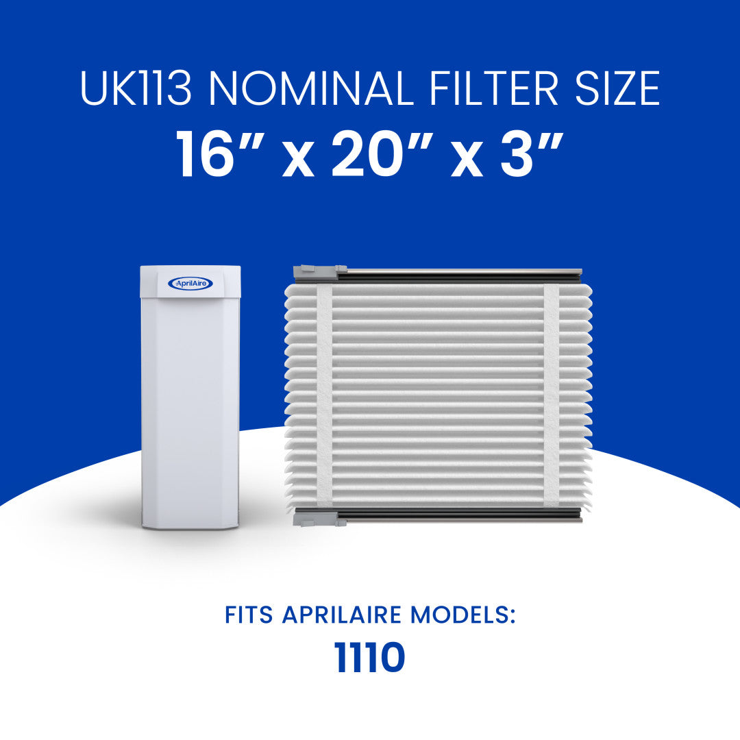 AprilAire UK113 (Replaces 113) MERV 13 TriPure Filter & Rails