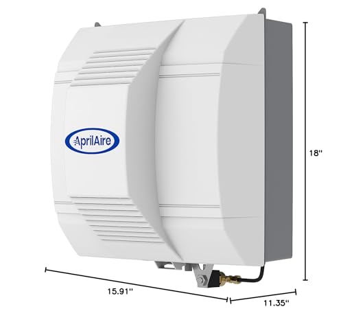 AprilAire 700 Whole Home Humidifier, Automatic Fan Powered Furnace Humidifier, Large Capacity Whole House Humidifier for Homes up to 5,300 Sq. Ft., White
