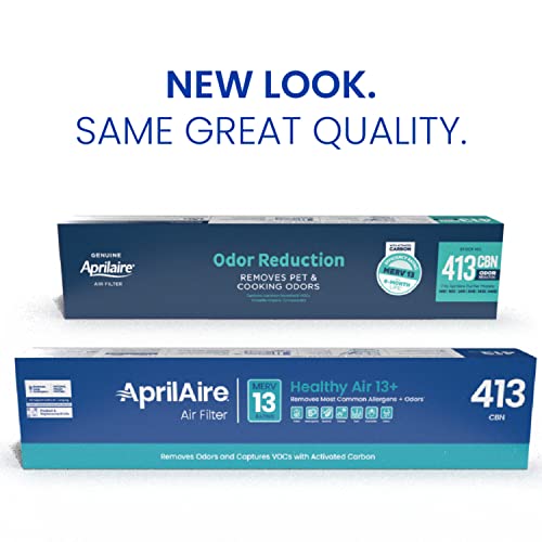 AprilAire 413CBN Replacement Filter for AprilAire Whole House Air Purifiers - MERV 13 with Carbon, Healthy Home Allergy + Odor Reduction, 16x25x4 Air Filter