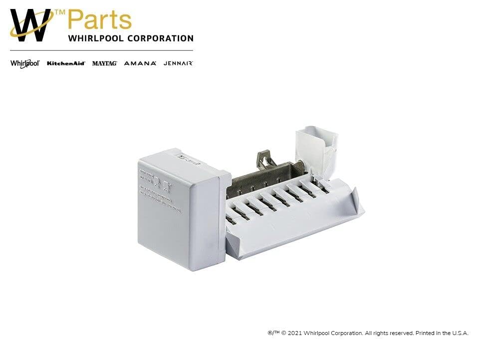 Whirlpool 2198597 OEM Refrigerator Ice Maker Assembly Icemaker, White
