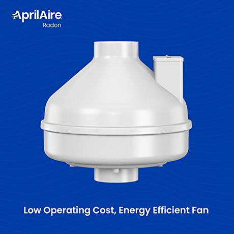 Aprilaire ARNHPF Quiet Energy Efficient Radon Mitigation Fan for Basement, Crawlspace or Slab Application, Indoor/Outdoor, Moderate to Tight Soils