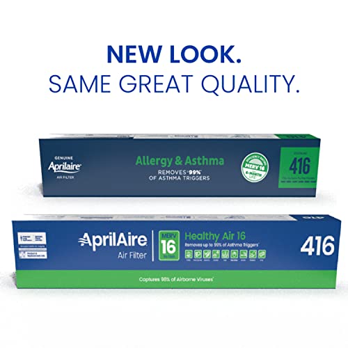 AprilAire 416 Replacement Filter for AprilAire Whole House Air Purifiers - MERV 16, Allergy, Asthma, & Virus, 16x25x4 Air Filter