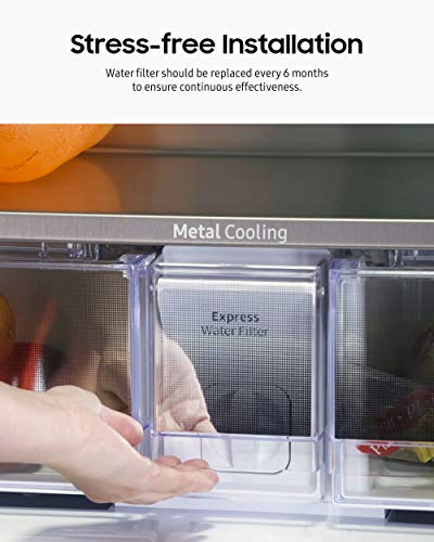 SAMSUNG Genuine Filter for Refrigerator Water and Ice, Carbon Block Filtration, Reduces 99% of Harmful Contaminants for Clean, Clear Drinking Water, 6-Month Life, HAF-QIN/EXP, 1 Pack