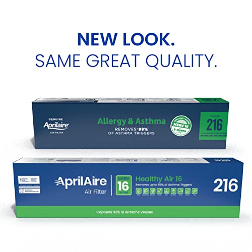 AprilAire 216 Replacement Filter for AprilAire Whole House Air Purifiers - MERV 16, Allergy, Asthma, & Virus, 20x25x4 Air Filter