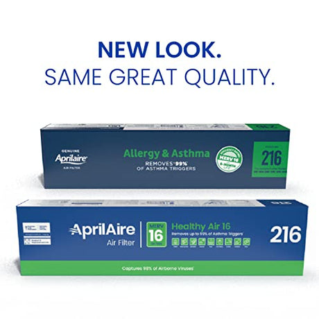 AprilAire 216 Replacement Filter for AprilAire Whole House Air Purifiers - MERV 16, Allergy, Asthma, & Virus, 20x25x4 Air Filter