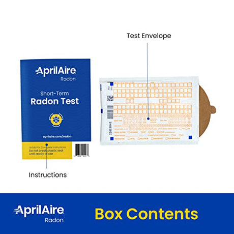 AprilAire Radon Test Kit Single Pack, Short Term, Shipping & Lab Fees Included, Easy to use, EPA Approved Method