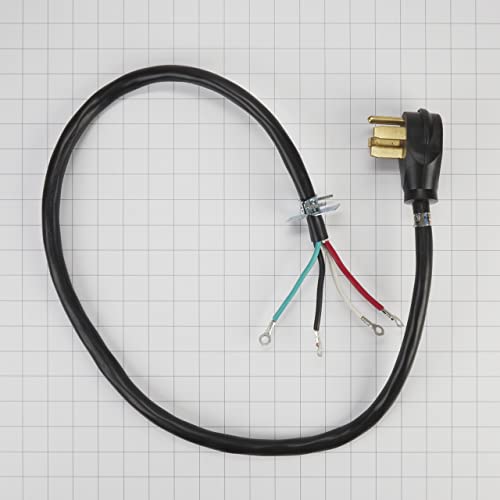 Whirlpool PT400 Genuine OEM Power Cord For Ranges 4 Feet Black replaced W10834026 74003423 9755404 9781287 9755191 4392902