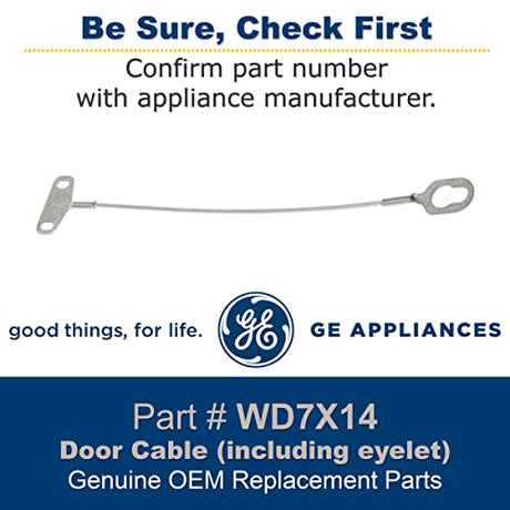 GE WD7X14 Dishwasher Door Cable (including eyelet), mettalic
