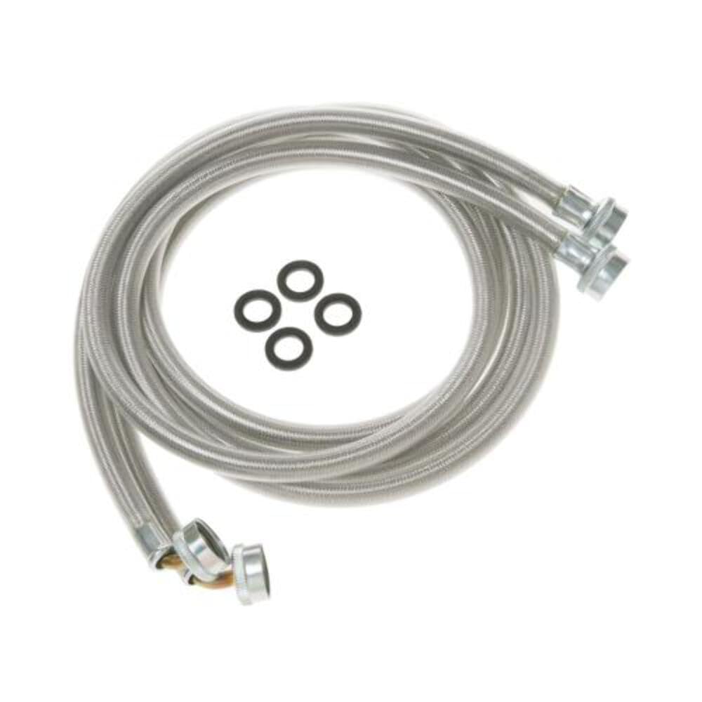 GE WX14X10011 Washing Machine Universal 6’ Stainless Steel 90° Elbow – 2 Hose Package