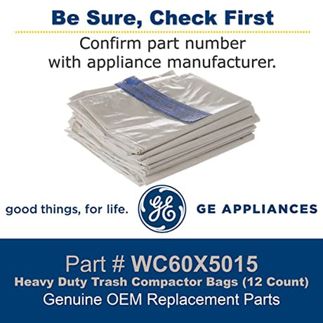 GE WC60X5015 Genuine OEM Heavy Duty Compactor Bag (12 Count)
