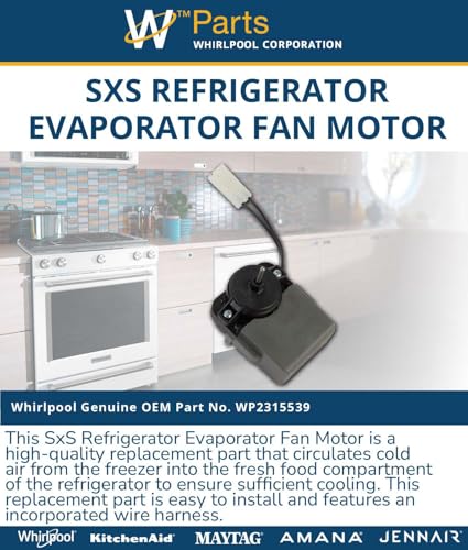 Whirlpool WP2315539 Genuine OEM SxS Refrigerator Evaporator Fan Motor
