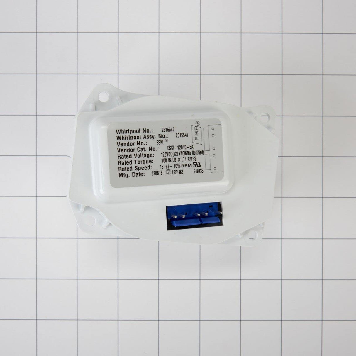 Whirlpool W10271509 Genuine OEM SxS Refrigerator Ice Auger Motor