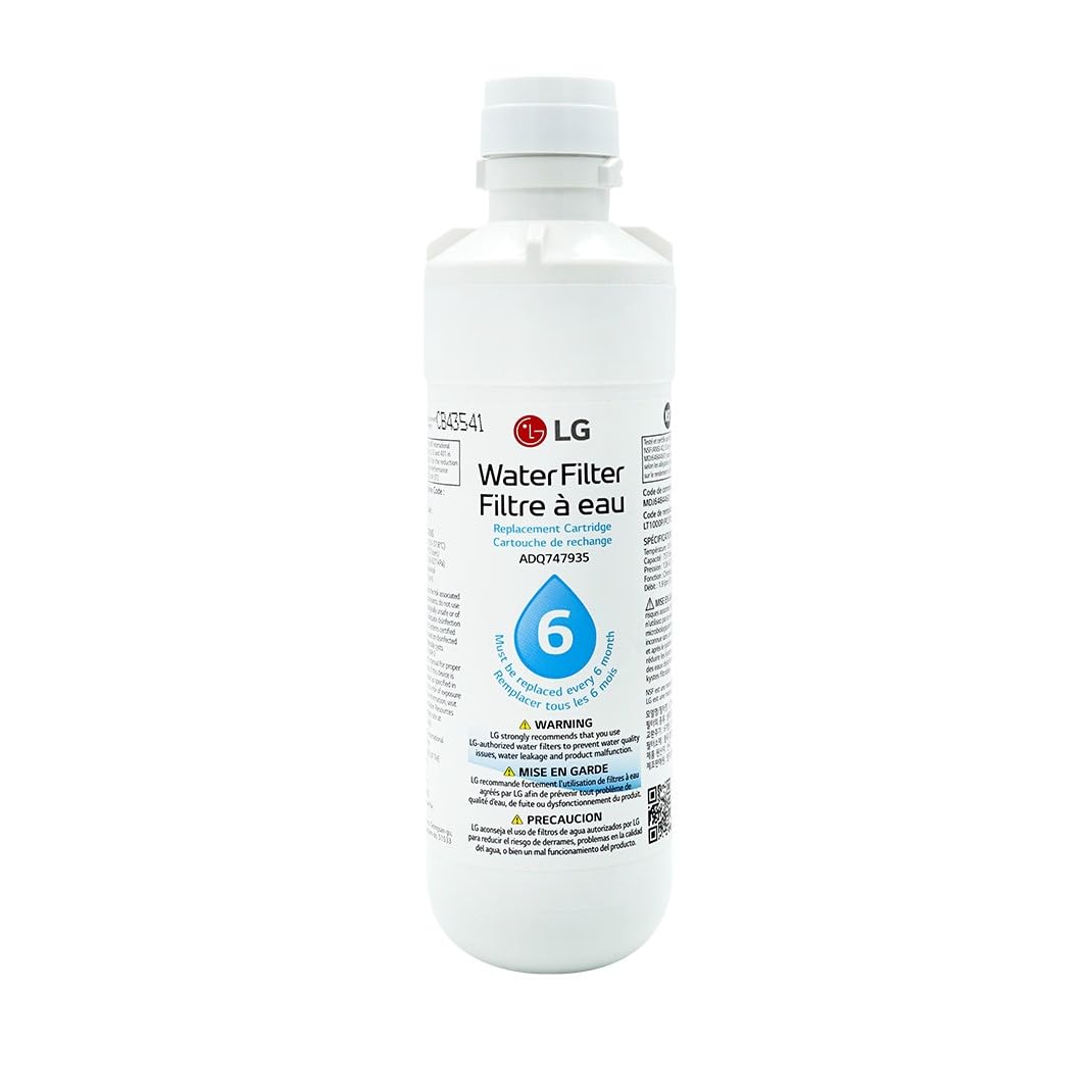 LG LT1000P2 6-Month / 200 Gallon Refrigerator Replacement Water Filter, 2 Count (Pack of 1), White.
