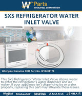 Whirlpool Valves W10408179 replacement part
