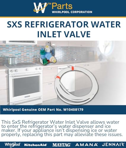 Whirlpool W10408179 Genuine OEM SxS Refrigerator Water Inlet Valve