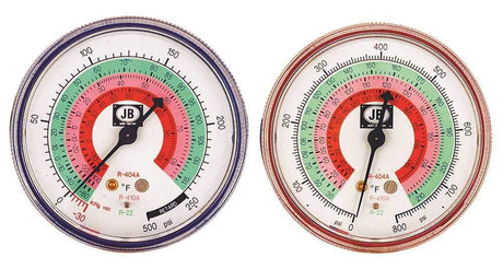 JB Industries M2-465 Standard Manifold Gauges, 2-1/2