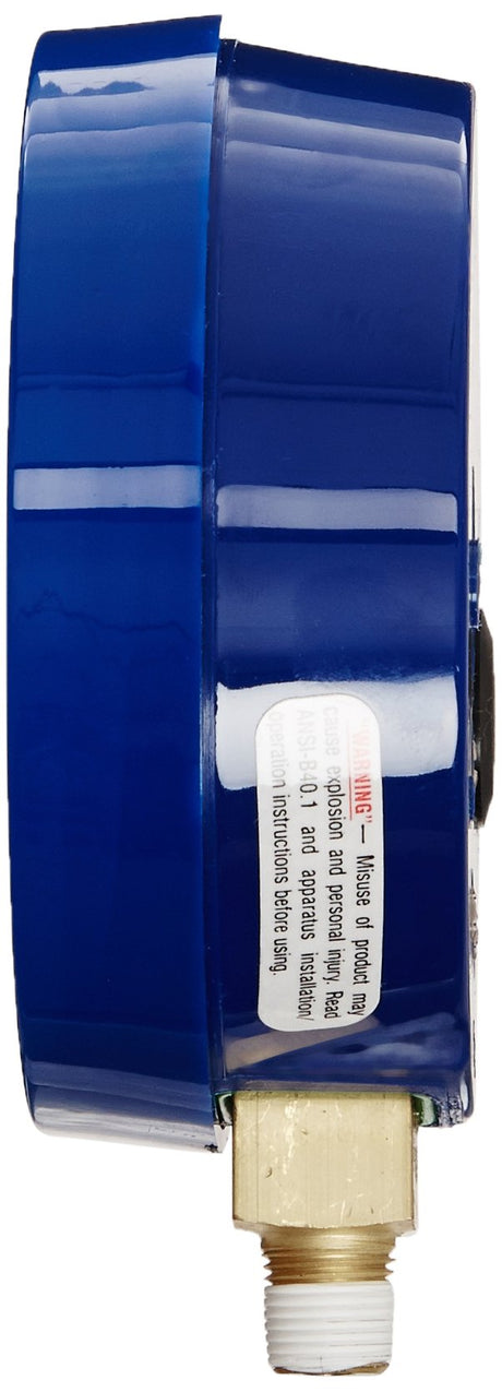 Yellow Jacket 49516 3-1/2" L/F (Degrees F) Blue Compound Gauge, 30", 0-300 psi, R-22/410A