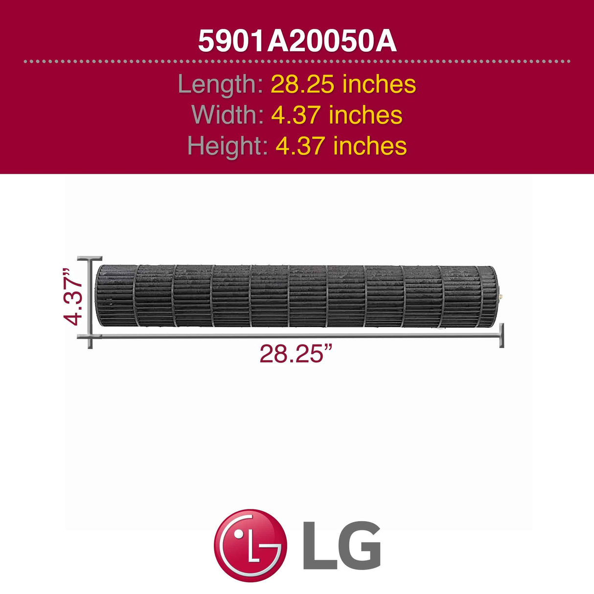 LG 5901A20050A Genuine OEM Cross Flow Fan Assembly for LG Room Air Conditioners