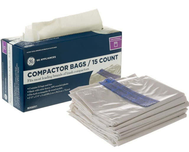 GE WX60X1 Genuine OEM Universal 18 Gallon Heavy Duty Trash Compactor Bags