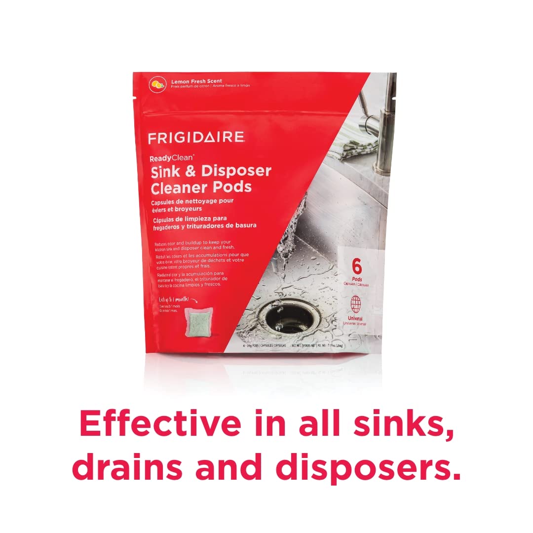 Frigidaire ReadyClean Probiotic Sink and Disposer Cleaner 6 Pods, Tablet, White, 6 Count