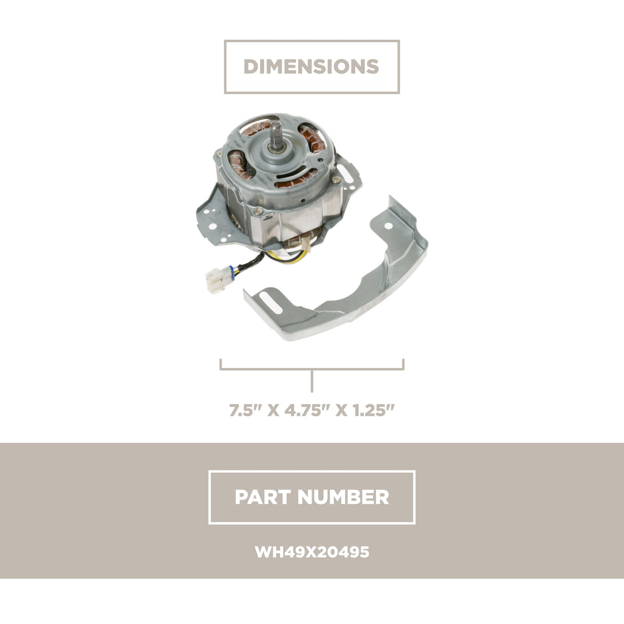 GE WH49X20495 Washing Machine Tub Motor with Shield