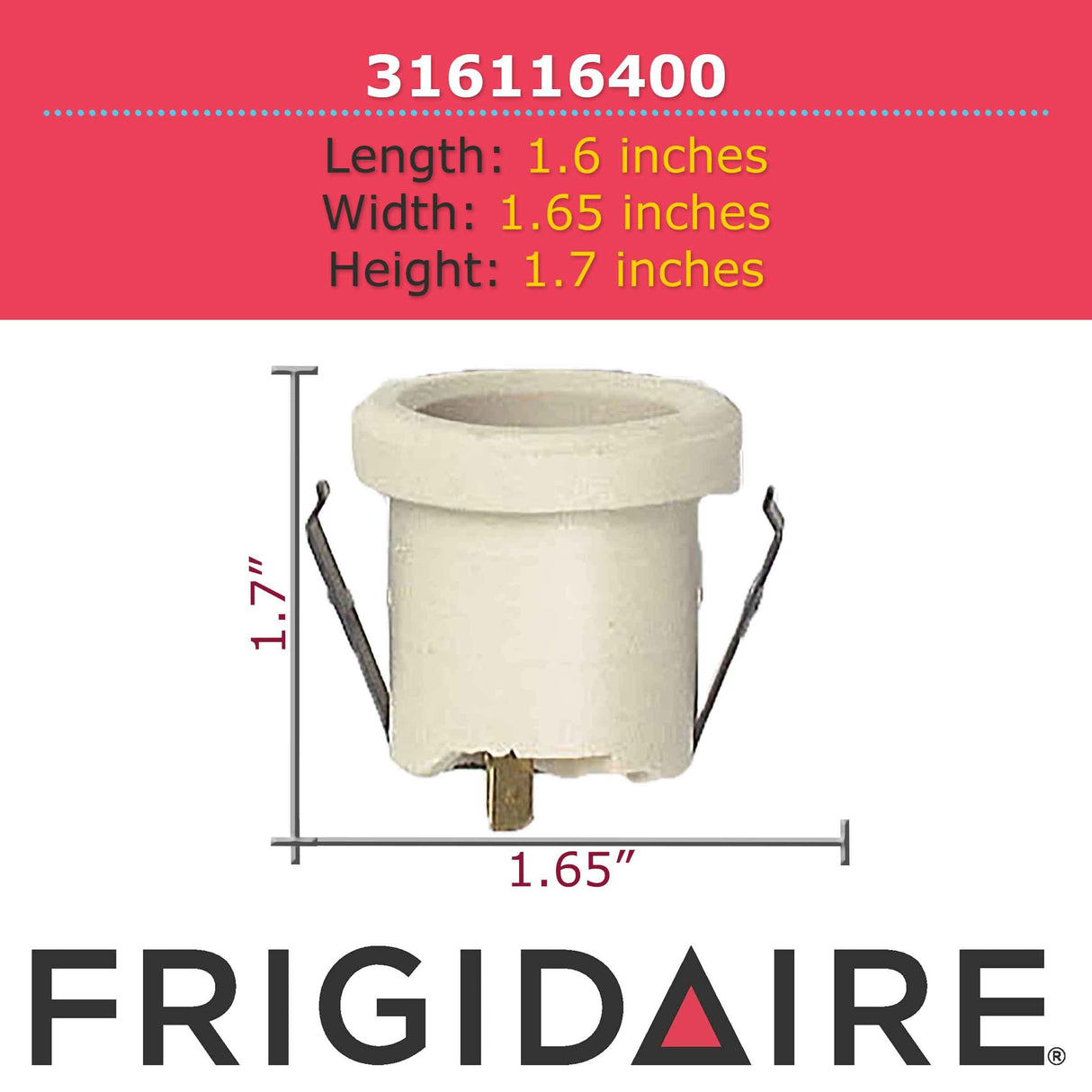 Frigidaire 316116400 Oven Light Socket for Electric Ranges and Stoves