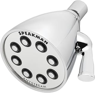 Speakman S-2251-E175 Signature Icon Anystream Adjustable Solid Brass Shower Head, 1.75 GPM, Polished Chrome
