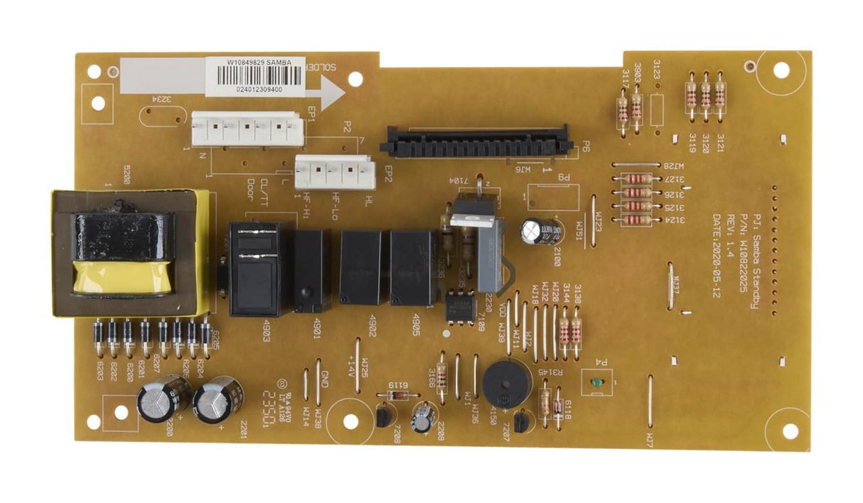 Whirlpool W11552018 Genuine OEM Microwave Electronic Control Board Replacement Part - Replaces W10831030, W10849829, W10886650, W10892389, W11106356, and W11544451