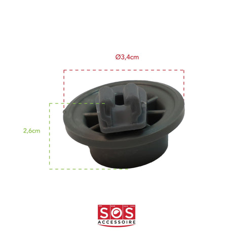 Bosch 00611475 Genuine OEM Lower Dishrack Roller (Gray) for Bosch Dishwashers