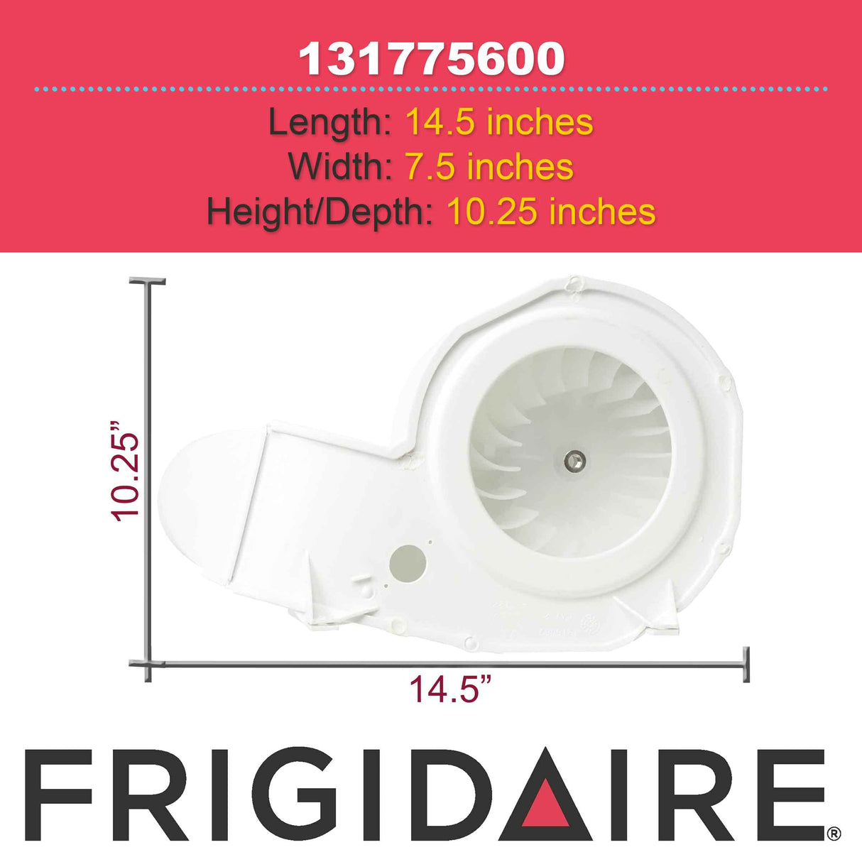 Frigidaire 131775600 Frigidare Blower Wheel and Housing, White