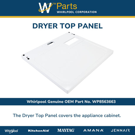 Whirlpool WP8563663 OEM Dryer Top Panel, White
