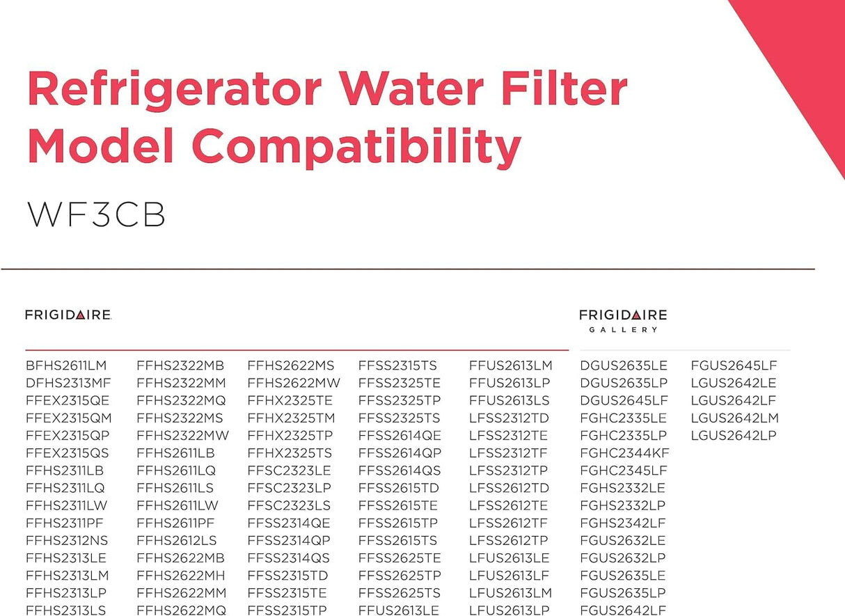 Frigidaire WF3CB Puresource3 Refrigerator Water Filter , White, 1 Count (Pack of 1)