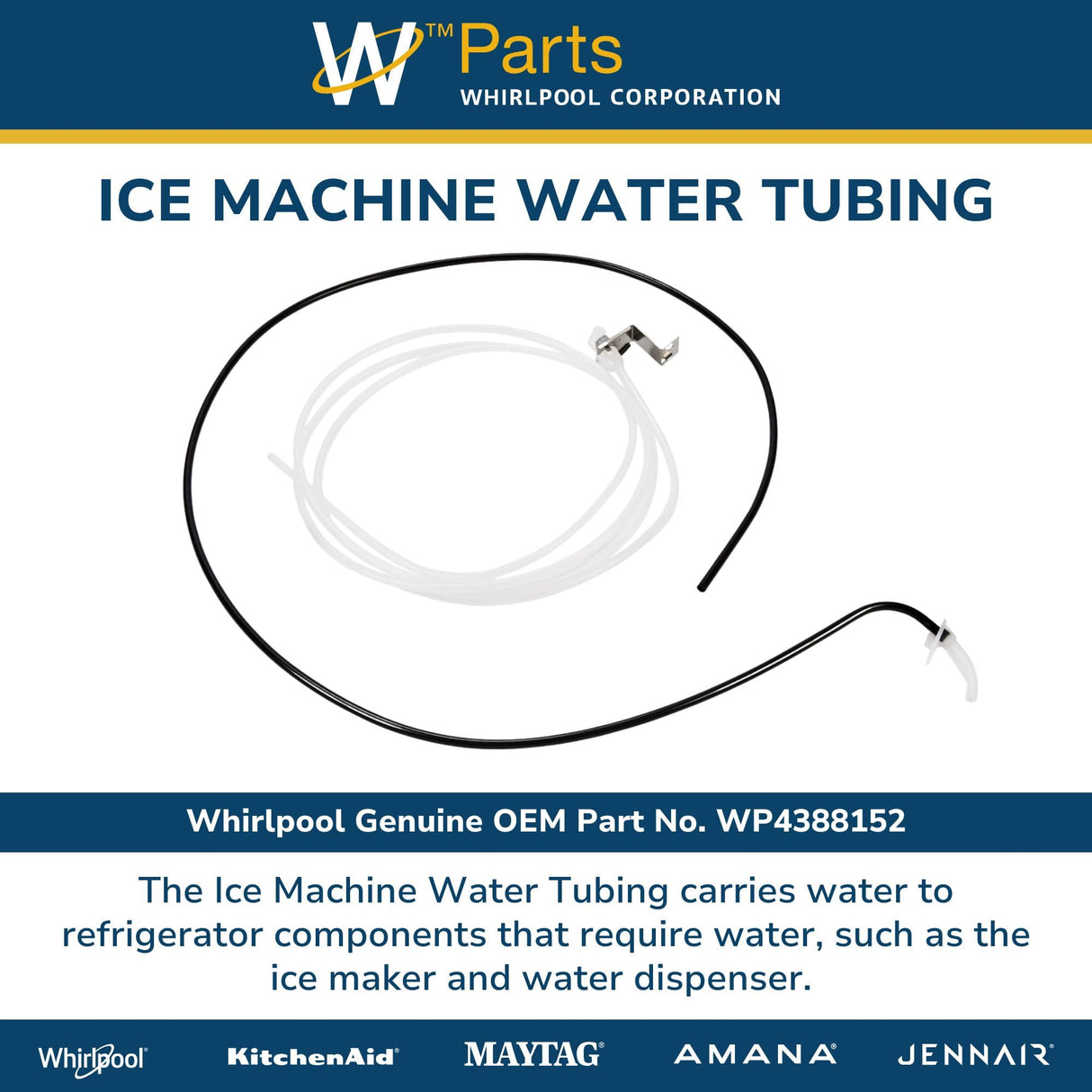 Whirlpool WP4388152 Genuine OEM Ice Machine Water Tubing Replacement Part - Replaces 987050, 1124717, 2150327, and more