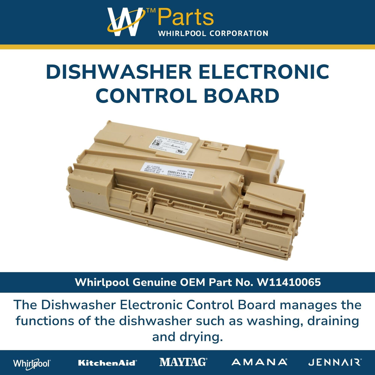 Whirlpool W11410065 Genuine OEM Dishwasher Electronic Control Board
