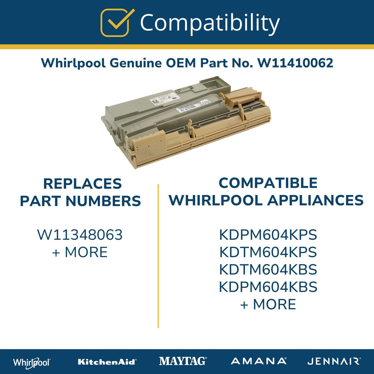 Whirlpool W11410062 Genuine OEM Dishwasher Electronic Control Board