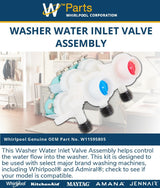 Whirlpool Valves W11595805 replacement part