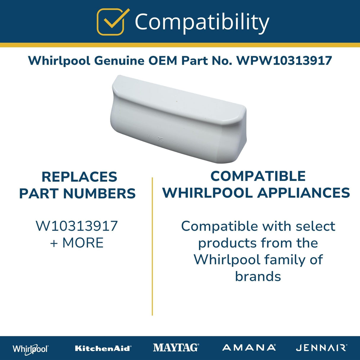 Whirlpool WPW10313917 Genuine OEM Refrigerator Light Housing Replacement Part - Replaces W10313917
