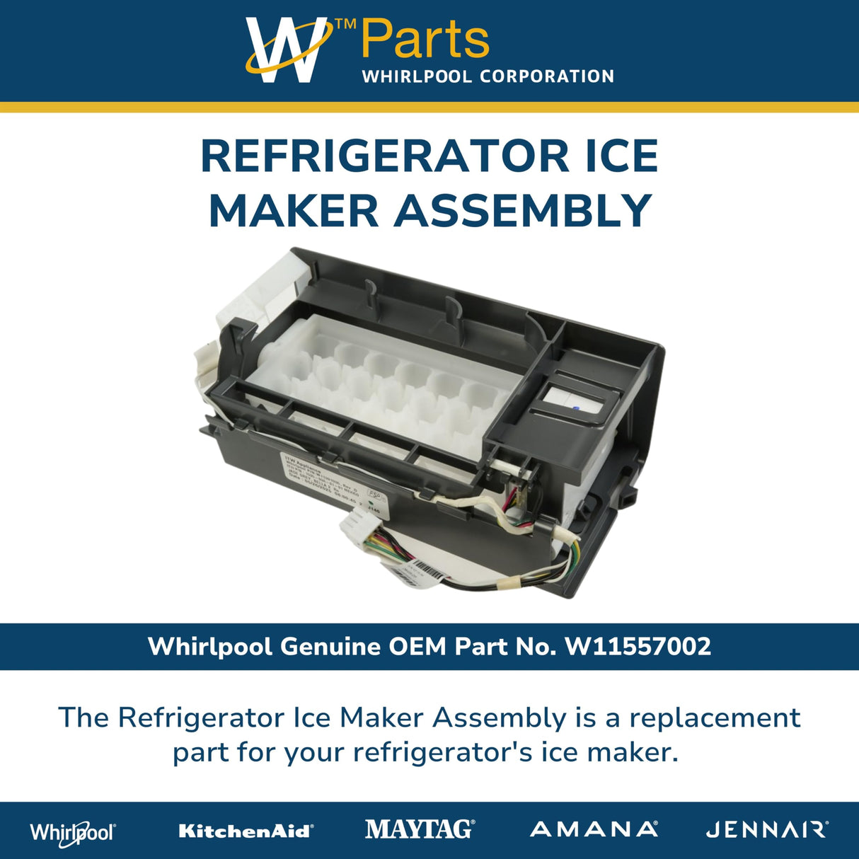 Whirlpool W11557002 Genuine OEM Refrigerator Ice Maker Assembly