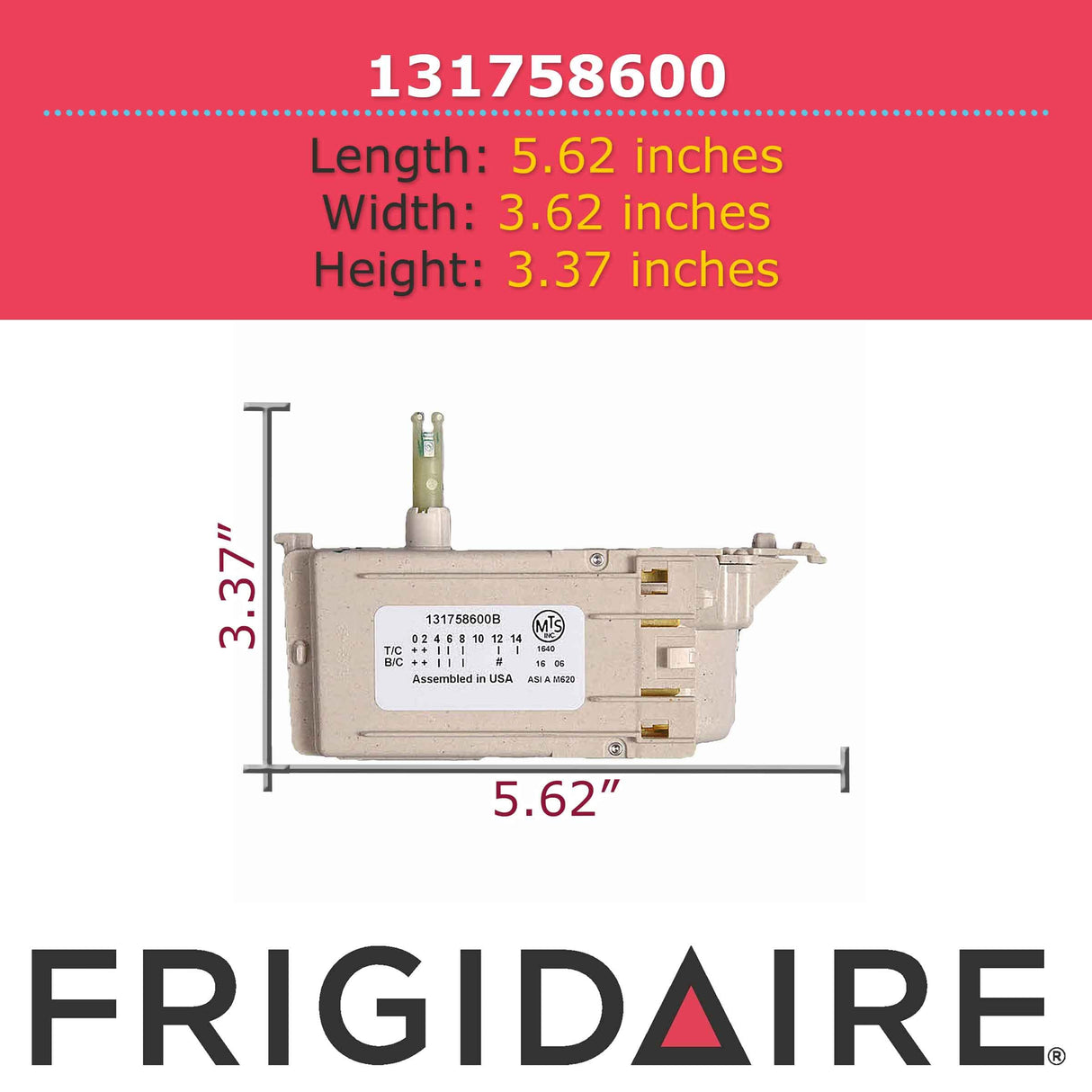 Frigidaire 131758600 Timer