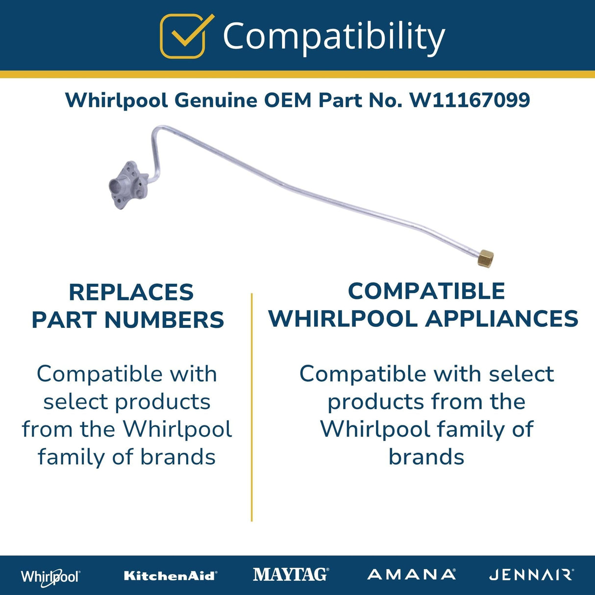 Whirlpool W11167099 Genuine OEM Range Orifice Holder Replacement Part