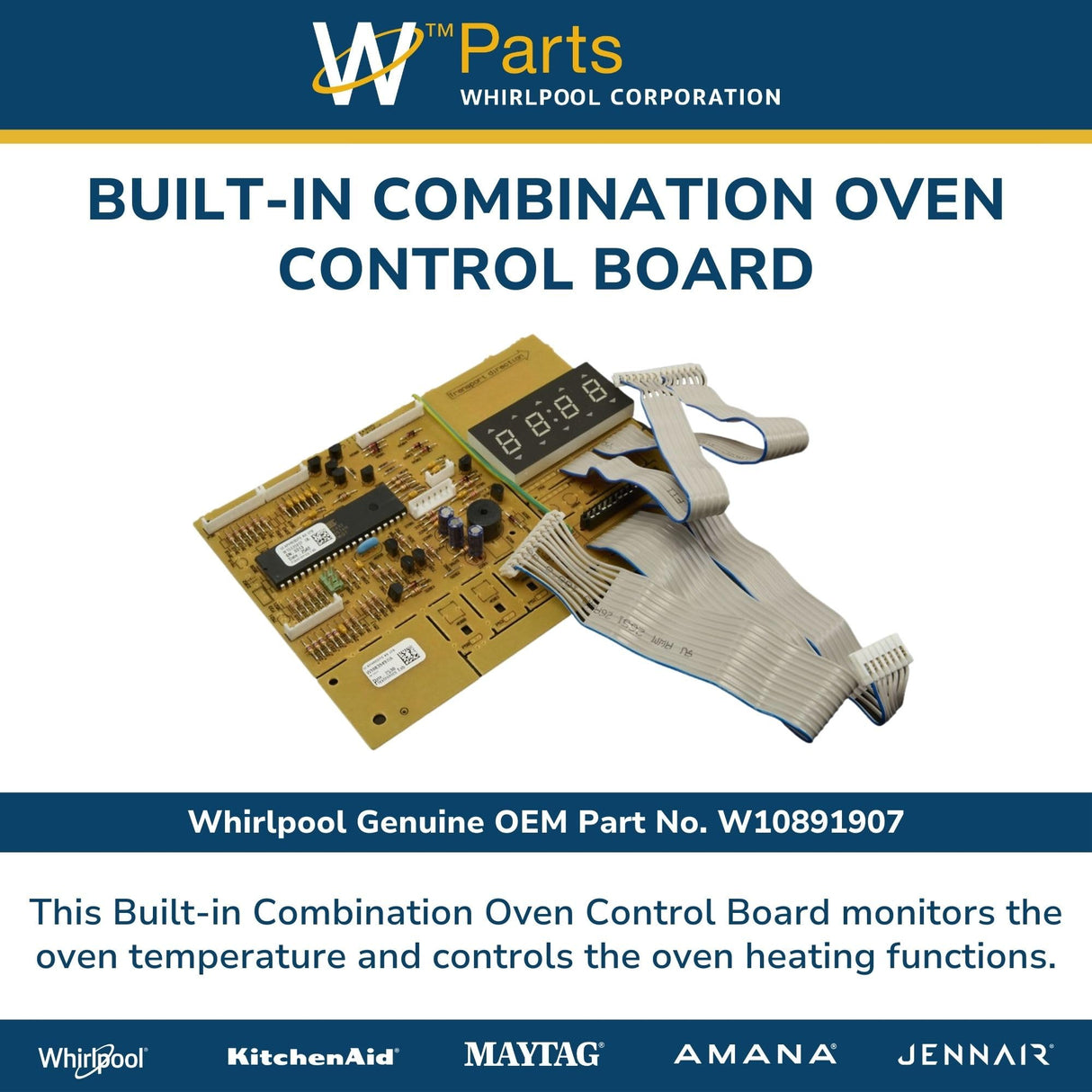 Whirlpool W10891907 Genuine OEM Built-in Combination Oven Control Board Replacement Part