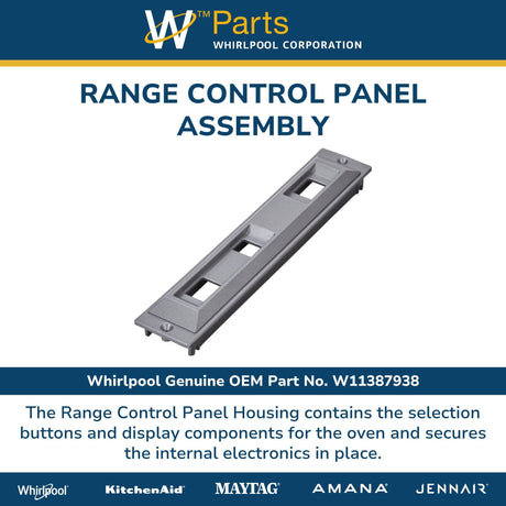 Whirlpool W11387938 OEM Range Control Panel Assembly, Gray